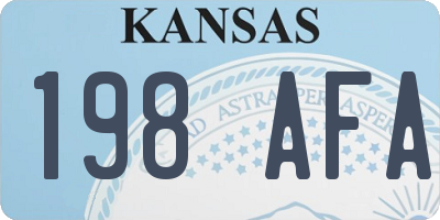 KS license plate 198AFA