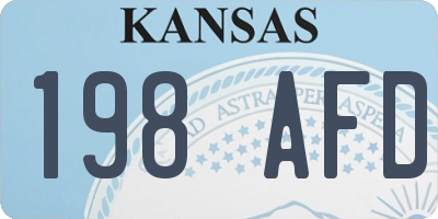 KS license plate 198AFD