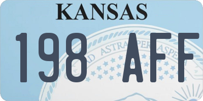KS license plate 198AFF
