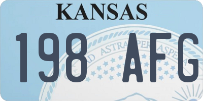 KS license plate 198AFG