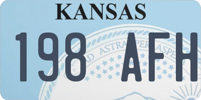 KS license plate 198AFH