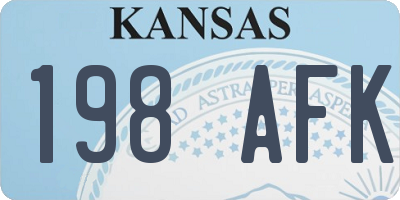KS license plate 198AFK