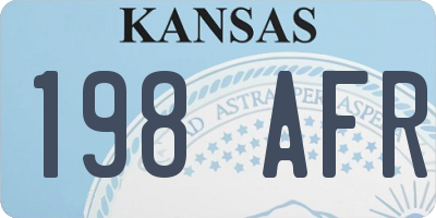 KS license plate 198AFR
