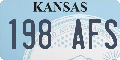 KS license plate 198AFS