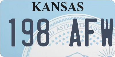 KS license plate 198AFW