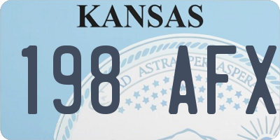 KS license plate 198AFX