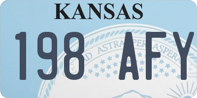 KS license plate 198AFY