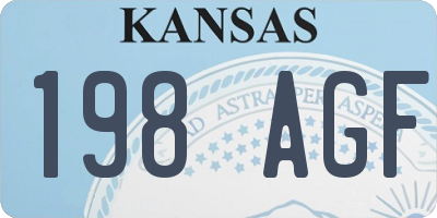 KS license plate 198AGF