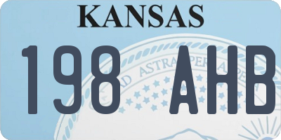 KS license plate 198AHB