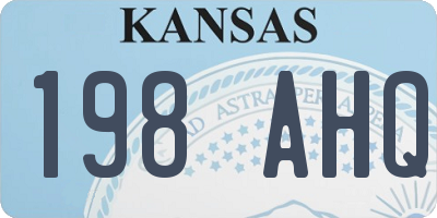 KS license plate 198AHQ