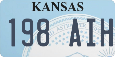 KS license plate 198AIH