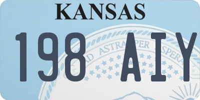 KS license plate 198AIY