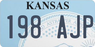 KS license plate 198AJP