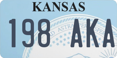 KS license plate 198AKA