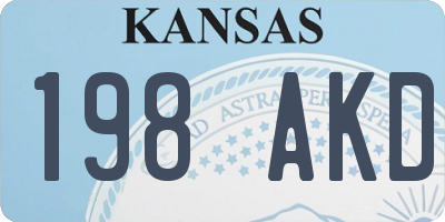 KS license plate 198AKD