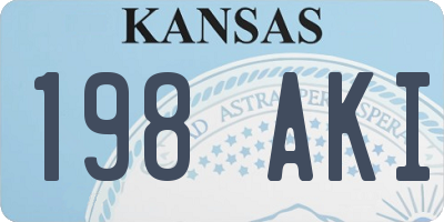 KS license plate 198AKI