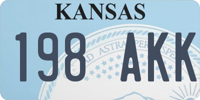 KS license plate 198AKK