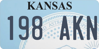KS license plate 198AKN