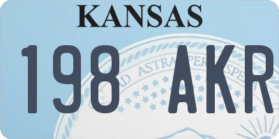 KS license plate 198AKR