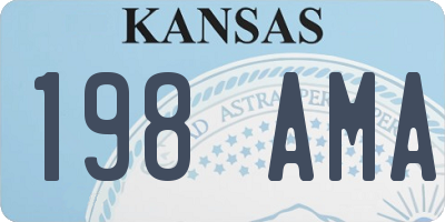 KS license plate 198AMA