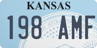 KS license plate 198AMF