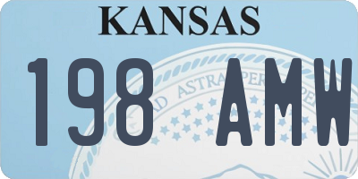 KS license plate 198AMW