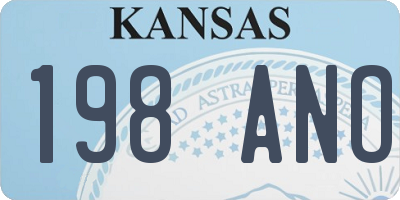 KS license plate 198ANO