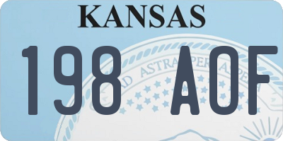 KS license plate 198AOF