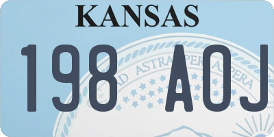 KS license plate 198AOJ