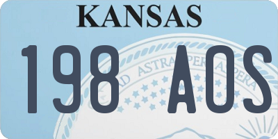 KS license plate 198AOS