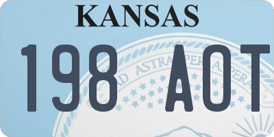 KS license plate 198AOT