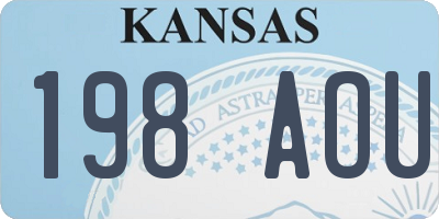 KS license plate 198AOU