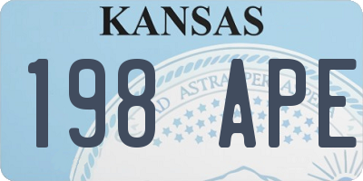 KS license plate 198APE