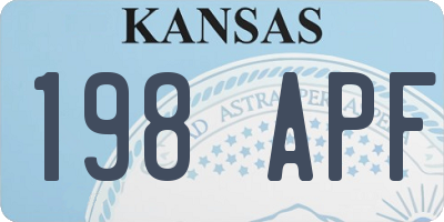 KS license plate 198APF