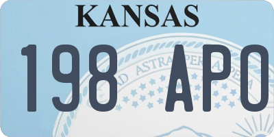 KS license plate 198APO