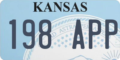 KS license plate 198APP