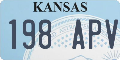 KS license plate 198APV