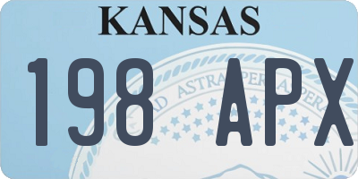 KS license plate 198APX