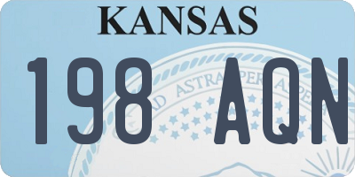 KS license plate 198AQN