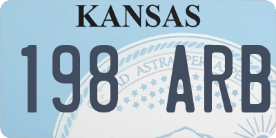 KS license plate 198ARB