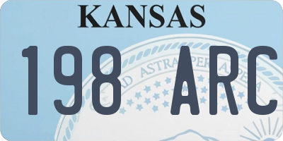 KS license plate 198ARC