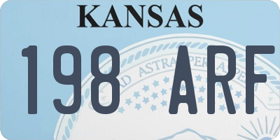 KS license plate 198ARF
