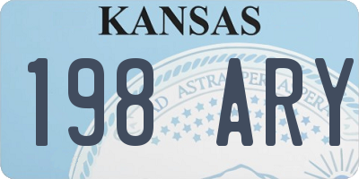 KS license plate 198ARY