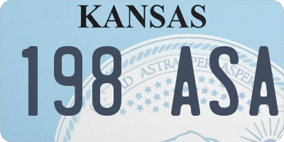KS license plate 198ASA