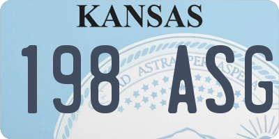 KS license plate 198ASG