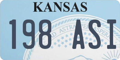 KS license plate 198ASI