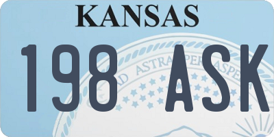 KS license plate 198ASK