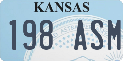KS license plate 198ASM