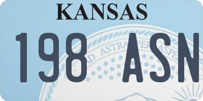 KS license plate 198ASN