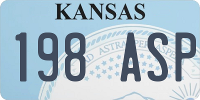 KS license plate 198ASP